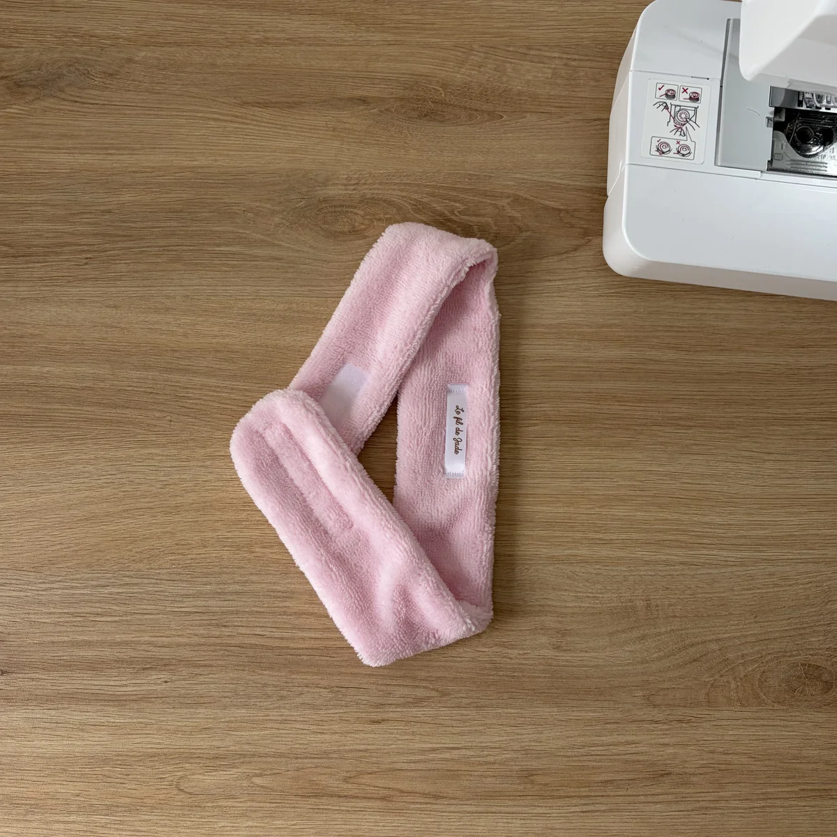 Skincare bandeaux rose, cousu main en France par Le fil de Jade